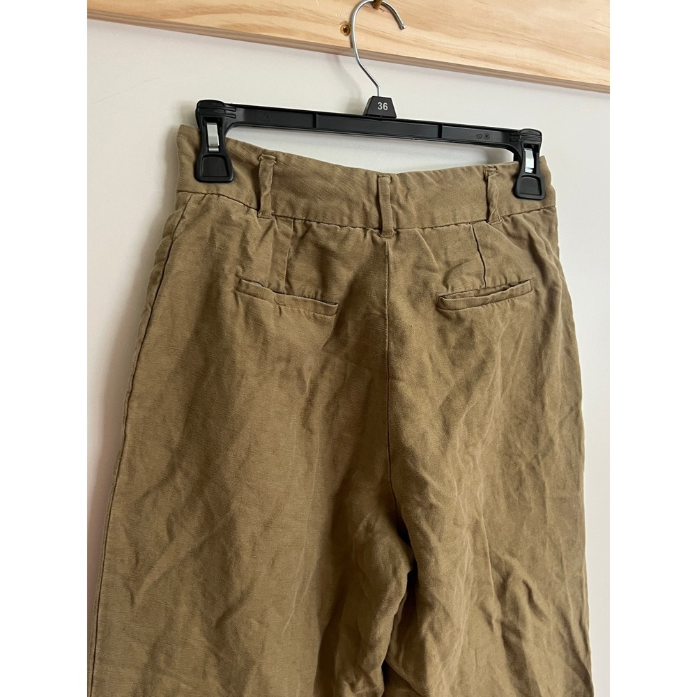 Wilfred Pants Linen Blend Olive Green Lightweight Spring Women Size 2 - Picture 3 of 11